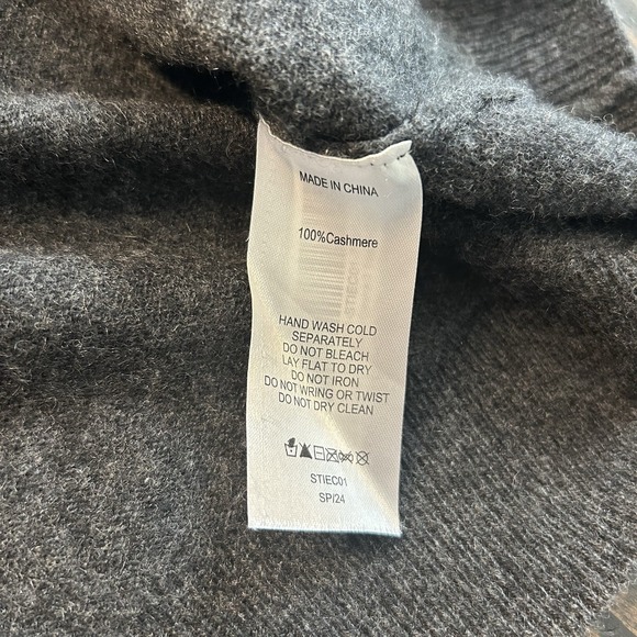 Mens Quince 100% Cashmere Crewneck Sweater Gray Size L - Picture 7 of 8